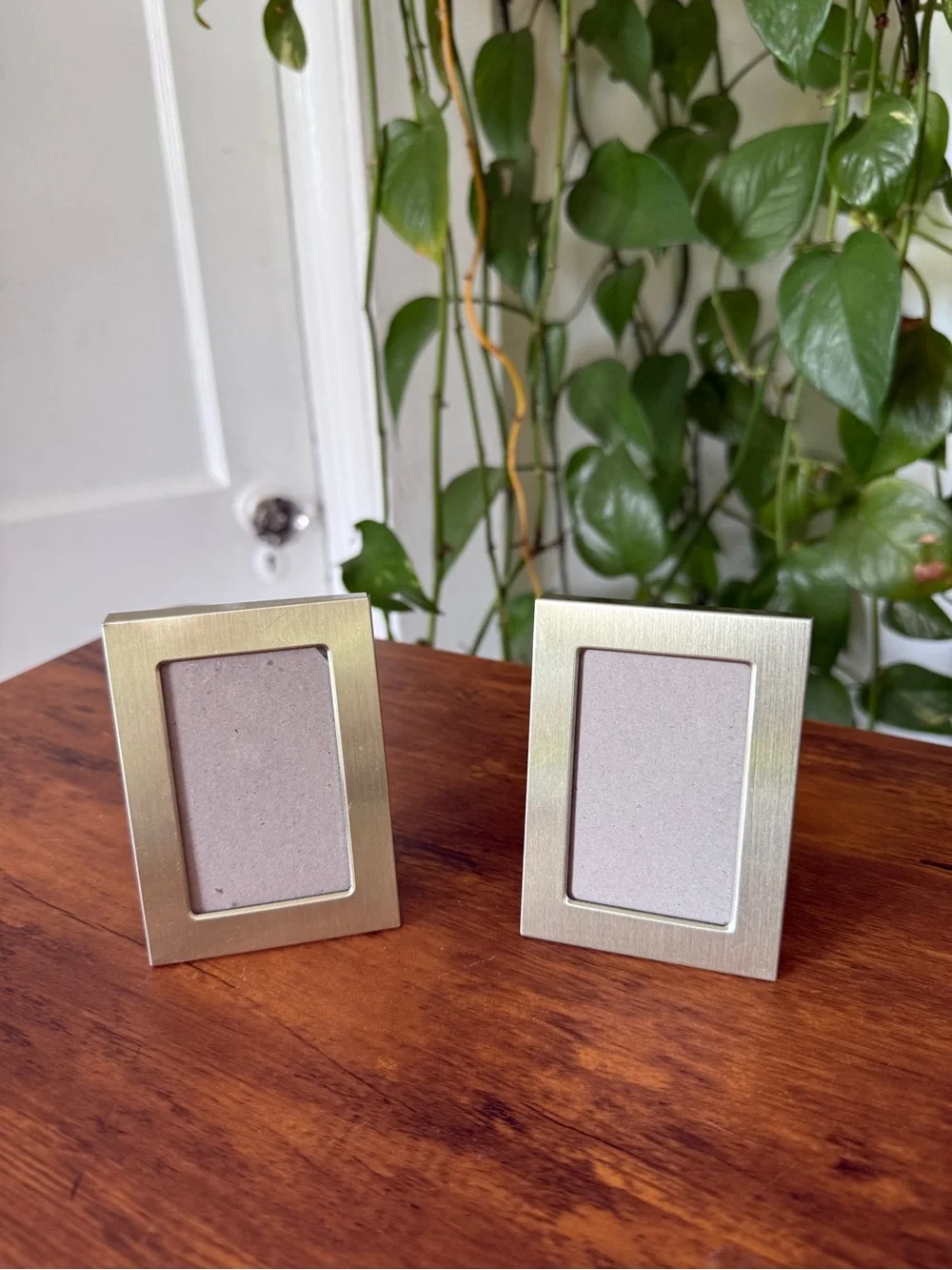 Set of 2 Brushed Gold Picture Frames small vintage